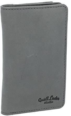 Gusti Geldbörse Leder - Beckett Kleines Portemonnaie Damen Vintage Grau Leder