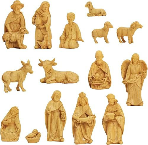 dekoprojekt Krippenfiguren modern, Holzoptik
