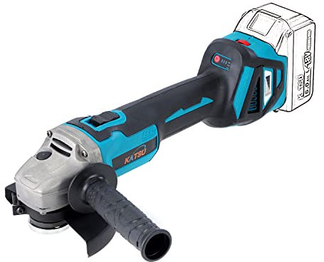 Smerigliatrice Angolare a Batteria Brushless 21V KATSU FIT-BAT, 115mm 125mm con Motore Brushless, 6 Velocità, per Taglio Lucidatura Smerigliatura, senza Batteria102609