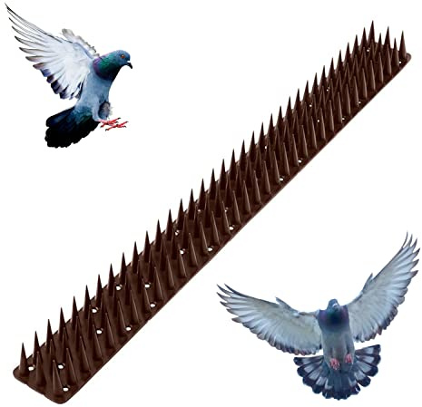 SPIRDS 3 m (6x50 cm) Balkon-Taubenabwehr Dichte Stacheln, Vogelabwehr zum Schutz von Blumenkasten Fensterbank Simse Dach, Taubenabwehr-Spikes aus Plastik, Taubenabwehrspitzen, 105 Stacheln/0,5 m