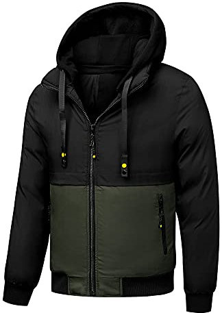 TONY BACKER Giubbotto Jacket Giacca Uomo Invernale con Cappuccio, Giubbino Giacchetto Uomo Giubbini Giubbotti Invernali Caldo Antivento (VERDE, XL)