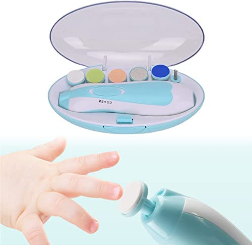 Baby Nagelfeile,Nagelpflege für Babys, Baby-Nagelschneider, Elektrische Baby Nagelfeile, Elektrische Kinder Nagelfeile, Sicherer Kinder Nagelschneider mit 5 Austauschbare Schleifköpfe