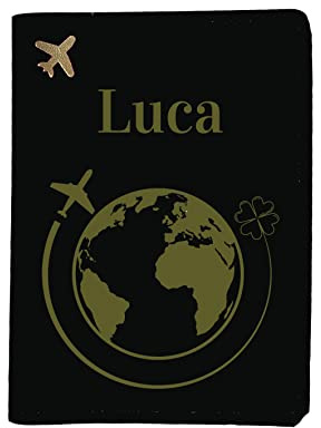 Mr. Gadgets Porta pasaporte personalizado con nombre - Haz que tu viaje en pocos clics sea único, Negro , Talla única, Contemporáneo