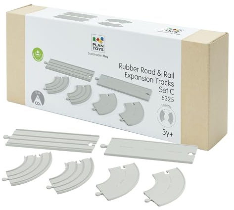 PlanToys Rubber Road & Rail Extension Tracks - Set C (6325)
