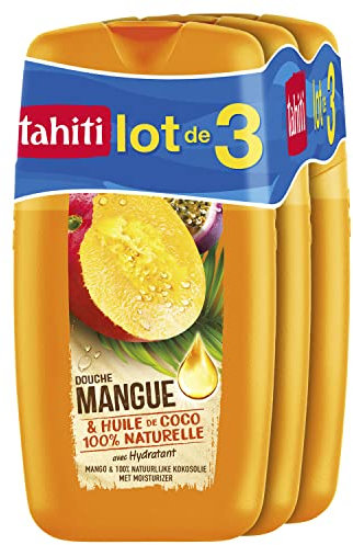 TAHITI - Gel de ducha Tahiti Mango & Aceite de coco – Fórmula a base de ingredientes naturales – 3 x 250 ml