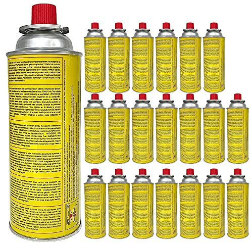 Campata 28x Stück Gaskartuschen 227g Butan Gaskartusche f. Gaskocher, Gasheizung, Gasbrenner, Lötbrenner Universaldruckgasdose für Camping und BBQ MSF-1a, Gelb