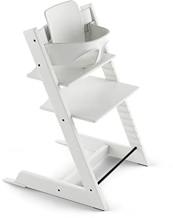 Trona Tripp Trapp de Stokke con Baby Set, Blanco - Silla ajustable y evolutiva para niños y adultos - Ergonómica & diseño atemporal