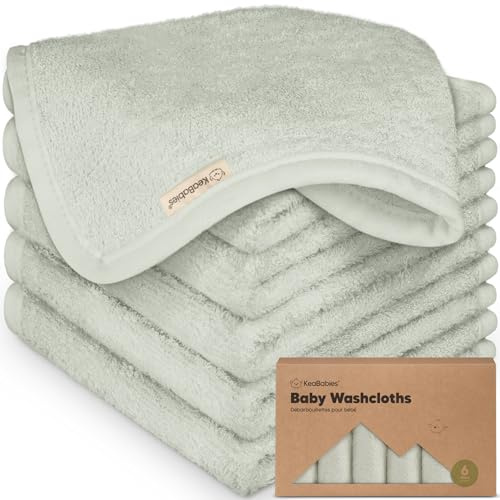 Confezione da 6 morbidi asciugamani per bambini in viscosa di bambù, asciugamani da bagno per neonati, doccia, asciugamano viso riutilizzabile, delicato sulla pelle