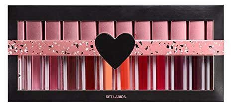 Maximum Lip Plumper 1.6ml X 12pcs Lip Gloss Set Gift Box With Glossy Lipsticks For Ultimate Glamor Coffee Jelly (Hot Pink, One Size)