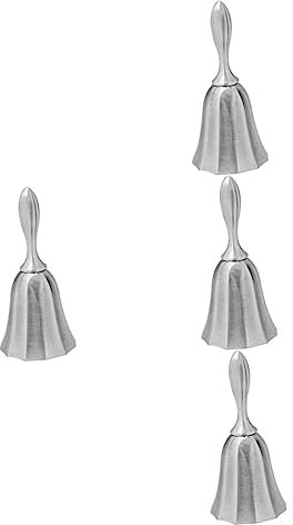Handglocke, Serviceglocke, Handglocke, 4 Stück, Rufglocke, Serviceglocke for Schreibtischglocken for Basteln, Handglocken, Handglocken for Senioren, Zinklegierung, Silber, Handglocken for Metall, Aben