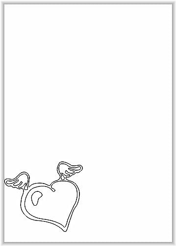 Briefpapier mit Herzen DIN A4 - Papier mit Herzchen - 20 Blatt - Motiv Nr. 012 | 90g/m²