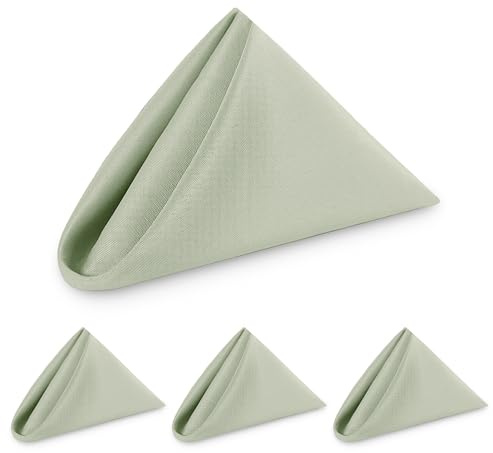 WedDecor Cotton Polyester Napkins 20 Inch Dining Napkin for Wedding, Banquet, Home, Hotel, Party, Events, Christmas, Hemmed Edges Lightweight & Machine Washable, 6pcs, Sage Green