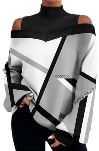 Day Prime 2024 Angebote Elegante Damen Bluse Longshirt Schwarz Oberteil Mit Puffärmeln Blau Weiß Gestreiftes Shirt Long Top Lang XXL Hellgrau Danenkleidung Sale