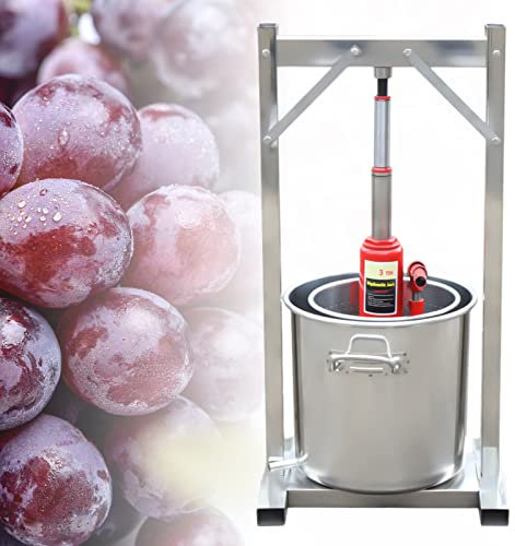 Centrifugeuse hydraulique en acier inoxydable de 12 litres - Extracteur de jus de vin - Extracteur de jus de fruits - Extracteur de jus manuel