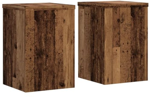 vidaXL Pflanzenständer 2 Stk. Altholz-Optik 25x25x35 cm Holzwerkstoff