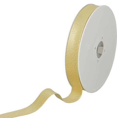 Les Petits Rubans Metallisches Schrägband – 20 mm breit, 10 mm gefaltet, 20 m Rolle, 80% Polyester 20% Lurex, Kanten zum Nähen, Banner, Polsterstoffe, Möbel, Paspeln, Kleidung, Decken