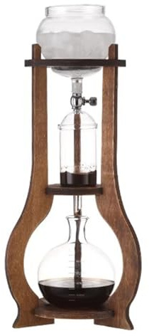 Vituord Cafetera De Goteo Cold Brew, Cafetera Manual De 800 Ml con Tecnología De Goteo Lento, con Gotero Ajustable, Soporte De Madera, para Cafeterías En Casa O En La Oficina