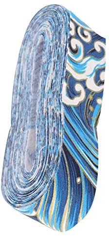 CIMAXIC Bunte Bedruckte Baumwollkordel Diy-verpackungs Und Bastelbedarf Hochzeitsornamente Stoffkordel Für Diy-kunsthandwerk Kostümbedarf Blau