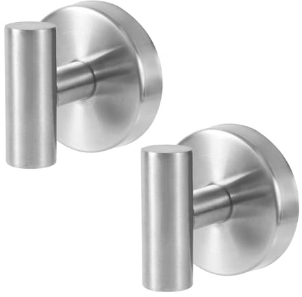BOXOB 2St Haken mit Saugnapf Dusche, Bohrfrei Saugnapf Haken Edelstahl Badezimmer Haken Saugnapf Handtuchhaken Duschhaken Saugnapf für Küche Badezimmer Glas Spiegel Fliesen (Silber)
