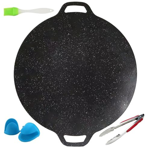 Pan de la parrilla coreana, Pan de parrilla BBQ | Gussisen redondear placas de peón horneadas | Accesorios de cocina portátiles, contiene cepillos, guantes, alicates, para inducción