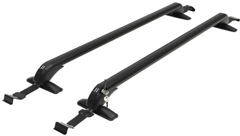 Portaequipajes Portaequipajes De Techo para Coche De Aluminio Negro De 1005 Cm con Barra Transversal Y Cerradura, para Vehículos De 4 O 5 Puertas, 165,34 LB Barras Techo