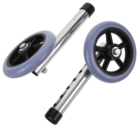 FRCOLOR Ersatzräder für Gehrahmen aus Edelstahl und Gummi Geräuschlose Stabile Vorderräder für Indoor Gehen mit Walker und Gehhilfen