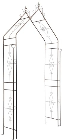 Arco para rosas de metal, moderno arco de jardín estable, para plantas trepadoras, soporte para arcos de jardín para rosas, uvas y otras plantas trepadoras, 115 x 35 x 215 cm, bronce