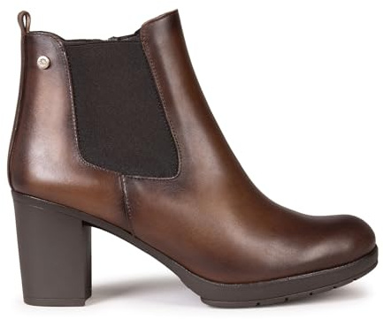 miMaO Botines de tacón ancho con elástico lateral CAMEL, EU 41