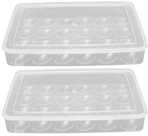 NOLITOY 2 Piezas Caja para Almacenar Huevos Frescos Unidades Transparente Bandeja para Huevos para Refrigerador Tapa Organizador Nevera