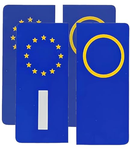 DORKIN Decalcomanie, adesivi e magneti,4 adesivi per targhe: Europa, adesivi per targhe italiane, 46 x 98 mm, blu