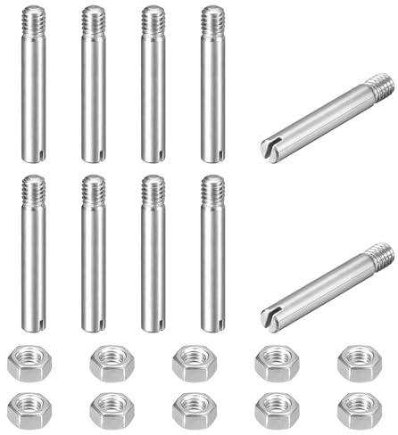 QUARKZMAN 10 Stück Zylinderstifte M4*25mm 304 Edelstahl Dübelstifte | M4*4.5mm Außengewinde, Gewindestifte Schlitz und Muttern Set für Mechanische Fertigung, Industrie, Möbel Montage