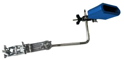 Oshhni Soporte para bombo, cencerro, soporte para platillos, abrazadera con cencerro, metálico con abrazadera de conexión de varilla en forma de L, Azul