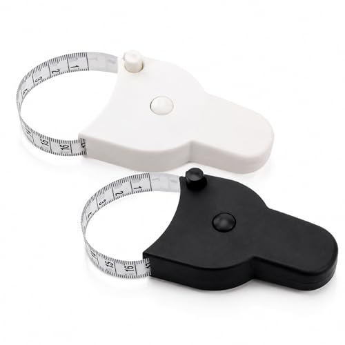 2 PCS Tape Measure Body, 150cm Self-Locking Measuring Tape for Waist, Hips, Chest, Arms & Thighs, Flexible Soft Tape for Fitness, Sewing, Tailoring and Daily Accurate Measurements