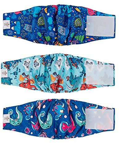 CuteBone 3-pack hundblöjor, små tvättbara kissdynor för hundar, DM18S