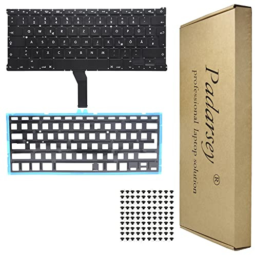 Pardarsey Laptop Tastatur Notebook Keyboard Ersatz Austausch Deutsch QWERTZ DE Kompatibel Für MacBook Air 13-Inch A1369 A1466 Series 2011 2012 2013 2014 2015 mit Hintergrundbeleuchtung