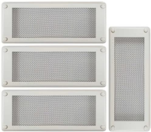 Roshield Pest Proofing Air Brick Mesh Vent Cover | Mouse Insect Rodent Control Prevention x 4 (White, Standard)