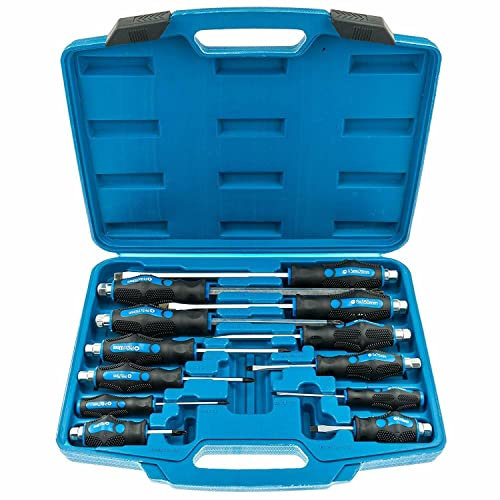 Juego destornilladores planos y estrella de mecanico taller 12 piezas