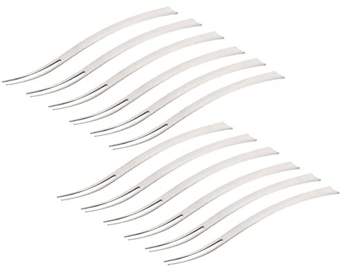 CANDeal 12 pezzi forchette in acciaio inossidabile, forchette per lumache da 5 pollici 2 forchette per antipasti da degustazione portatili forchette da cocktail per insalata di frutta