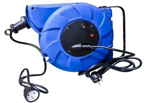 Enrouleur mural auto 15m 3G1.5 avec voyant + disjoncteur thermique