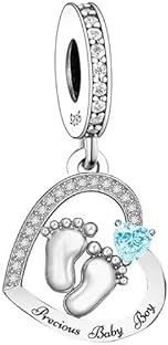Baby Boy Feet Charm Pandora Compatible 925 Sterling Silver Footprint