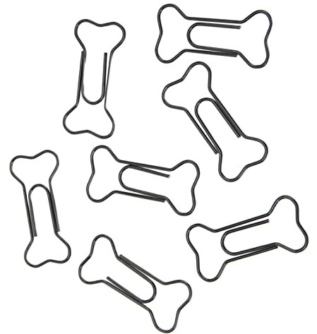 Büroklammern in Knochenform, Hundeform, Lesezeichen, 45 Stück, Drahtstifte für Kreative Form, Schwarze Büroklammern