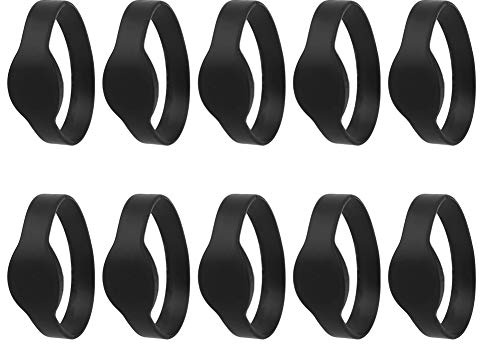 10 Pièces Bracelets RFID 13.56mhz étanche Porte D'entrée Contrôle D'accès Carte D'identité Bandes de Fête Entrée pour Hôtel Piscine Sauna Salle(Noir)