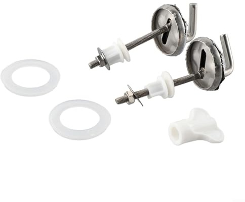 Lot de 2 charnières pour abattant de WC en acier inoxydable - Écrous et vis de rechange