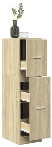 Juroupi Apothekerschrank Sonoma-Eiche 30x41x118 cm MedizinschräNke Hausapotheke Schrank Arzneischrank Apothekerschrank Holzwerkstoff