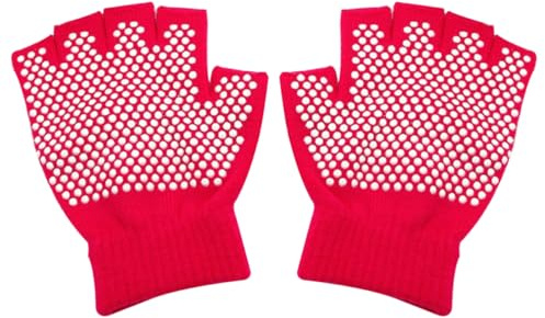 BESPORTBLE Halbfinger Fitnesshandschuhe Baumwolle Non-Slip rutschfeste Gym Handschuhe Strick Komfortabel Atmungsaktiv Für Yoga Sport Damen Rosa