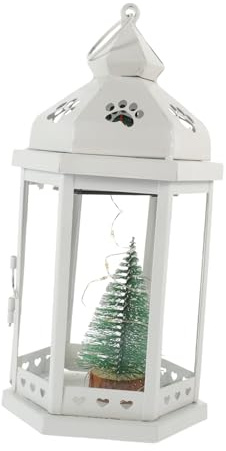Homoyoyo Lampe Solaire Led Décorative Fer Forgé Lanterne Blanche Vintage Pour Jardin Cour Extérieur