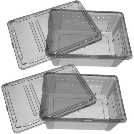 Generisch 2Er - Packung Spinnen - Terrarium Terrarium zubehör Reptil Aquarium coop Gecko Leopard Schneckenbrutkasten Lebensraum Gehege Schneckengehege Tarantula - Gehäuse Plastik Grey