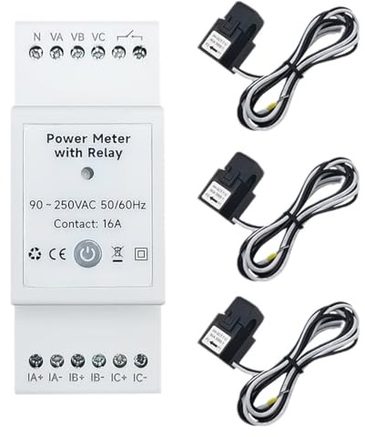 Nicear Compteur d'énergie Wi-Fi intelligent, interrupteur triphasé bidirectionnel, compteur d'énergie Wi-Fi sur rail, appareils électroménagers pour une vie intelligente