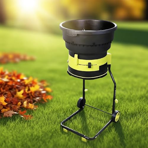 XEEAOFE Broyeur-Écorceur Électrique, Broyeur de Feuilles de Jardin 2500W avec Roues et Sac de Rangement, Écorceur Électrique 8000 TR/Min, pour Nettoyage de Jardin 20m