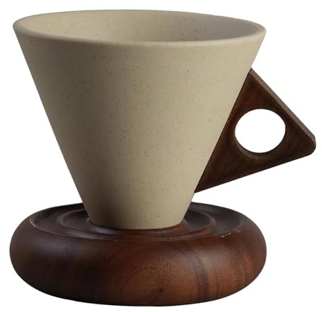 perfk Taza de café de cerámica con platillo, Estilo Retro, Regalo de cumpleaños, Taza de, para café expreso en casa, L